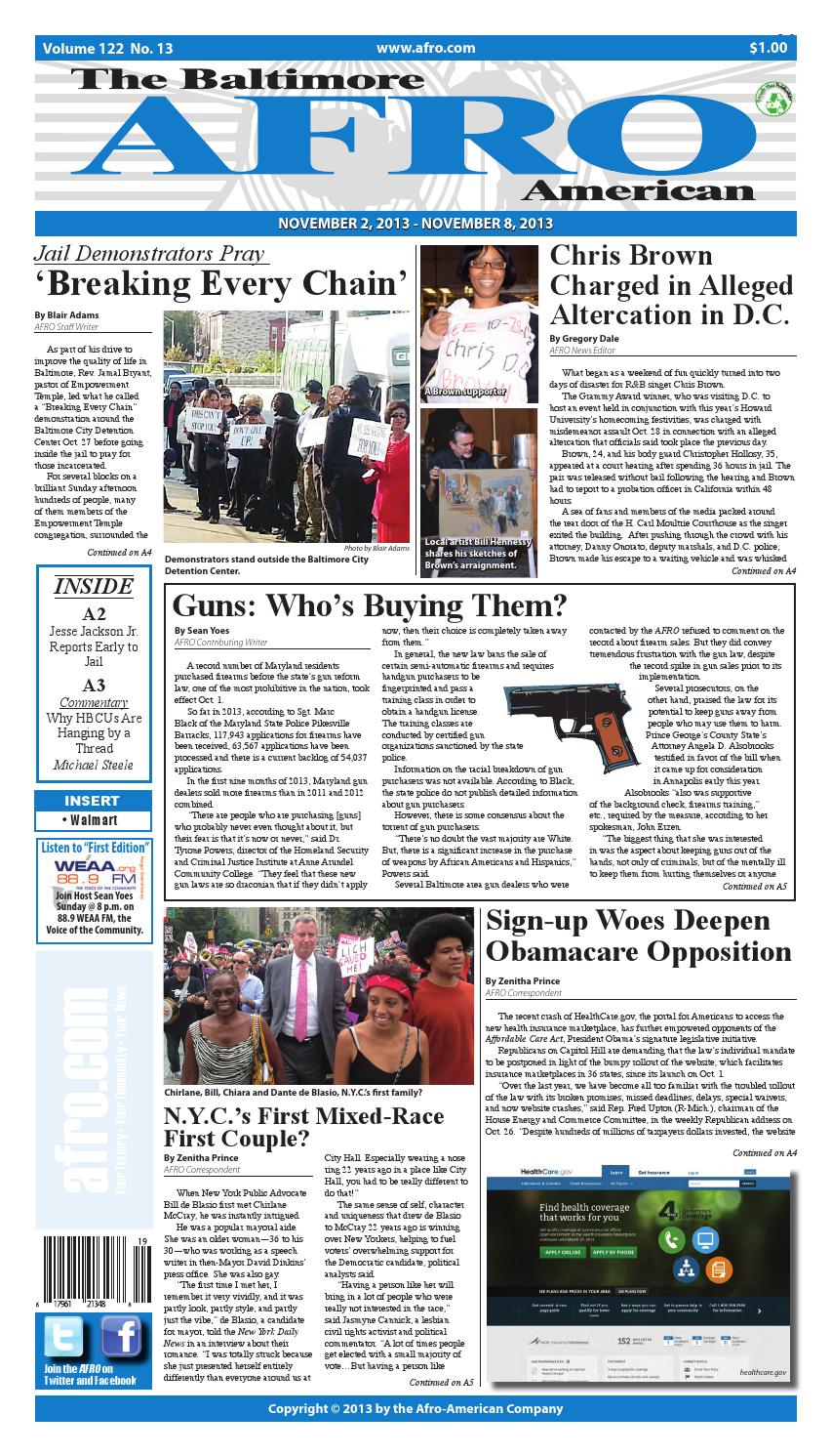 Baltimore AfroAmerican Newspaper November 2 2013 by The AFRO American