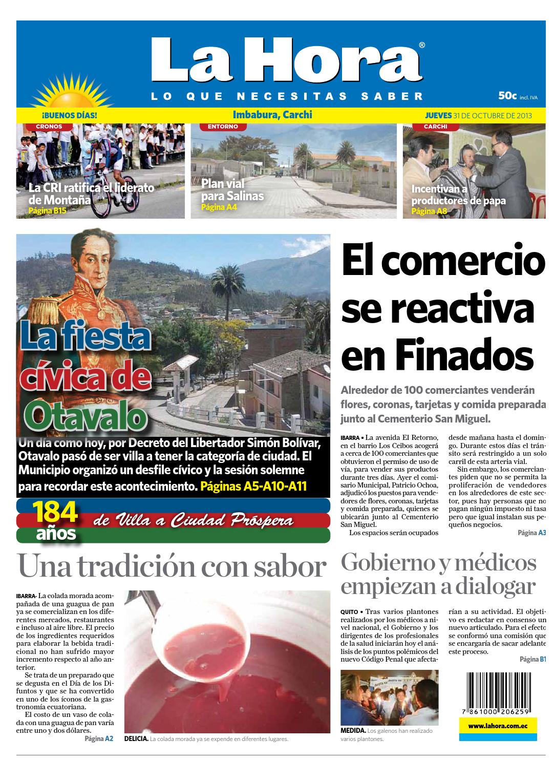 La Hora Imbabura 31 Octubre 2013 By LA HORA Ecuador Issuu