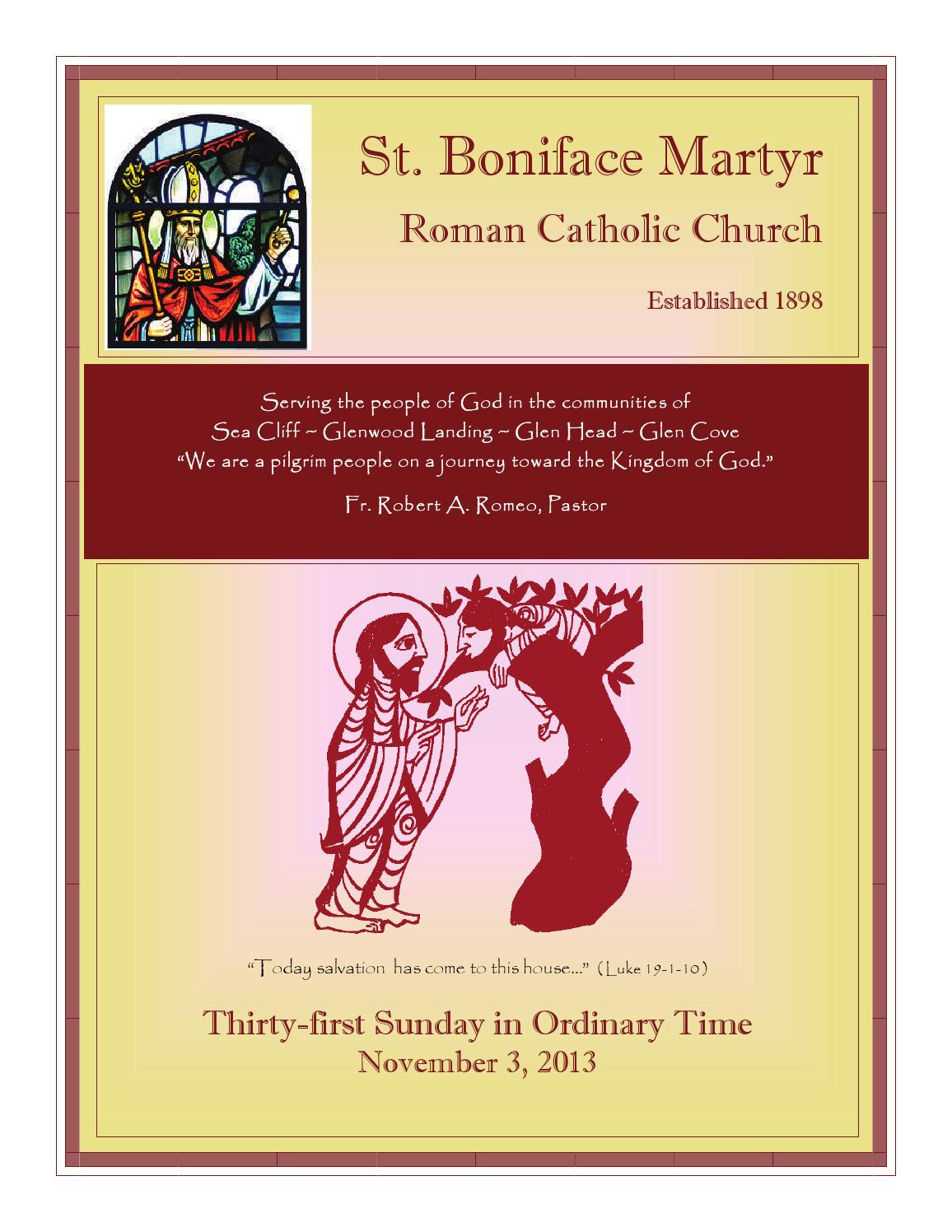 St. Boniface Martyr Parish, November 3, 2013 Bulletin by Robert P
