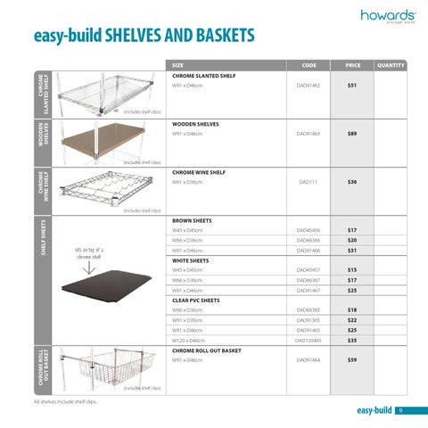 Howards Storage World (Aust) 家具目录 · easy-build 层架 System 第 9 页