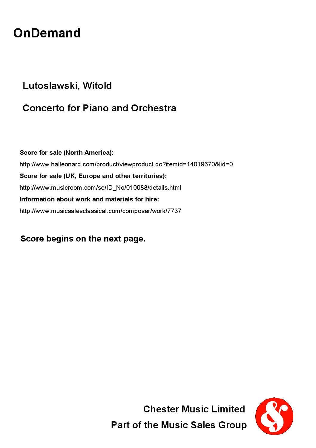 その他 Lutoslawski: Works for Piano S [CD] Lutosławski: Works for Piano Solo - Album by Witold