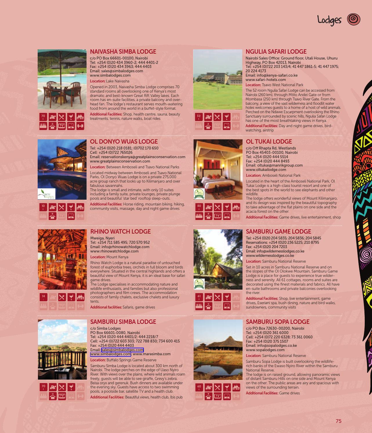 Kenya Hotels & Restaurant Guide 2014 by Land & Marine Publications Ltd