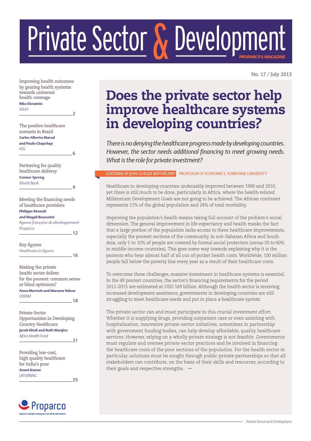 Does the private sector help improve healthcare systems in developing ...