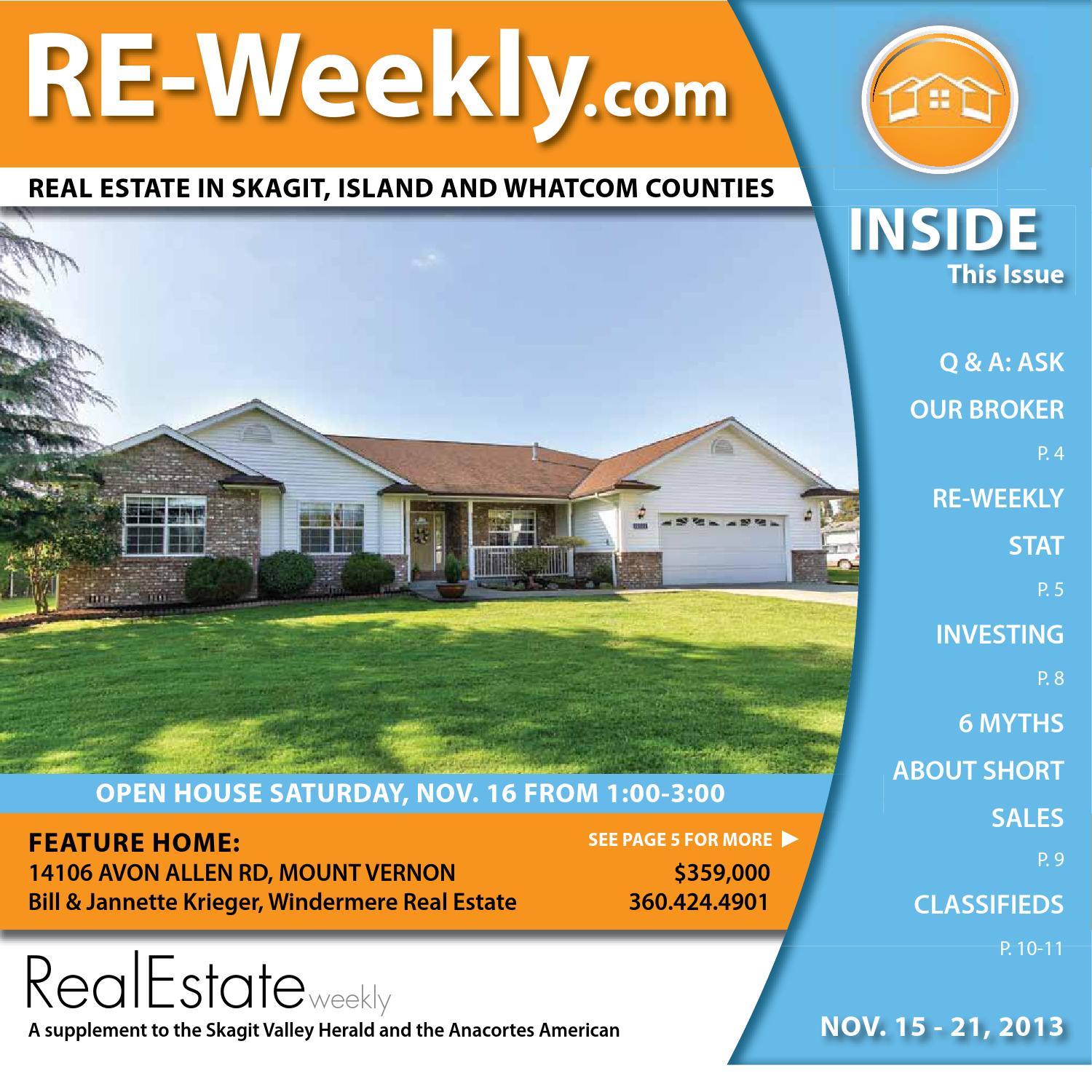 Real Estate Weekly November 15, 2013 by Skagit Publishing Issuu