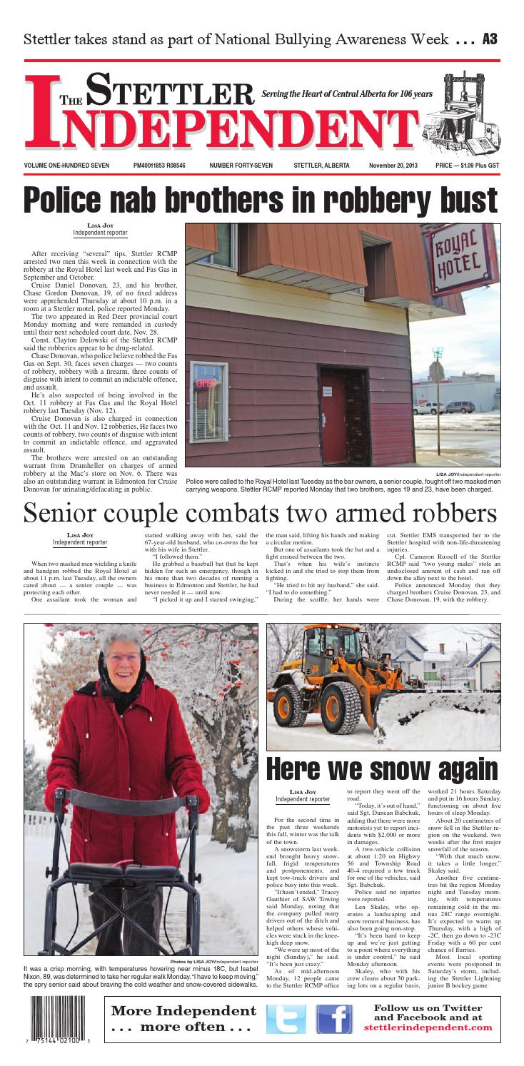 Stettler Independent, November 20, 2013 by Black Press Media Group Issuu