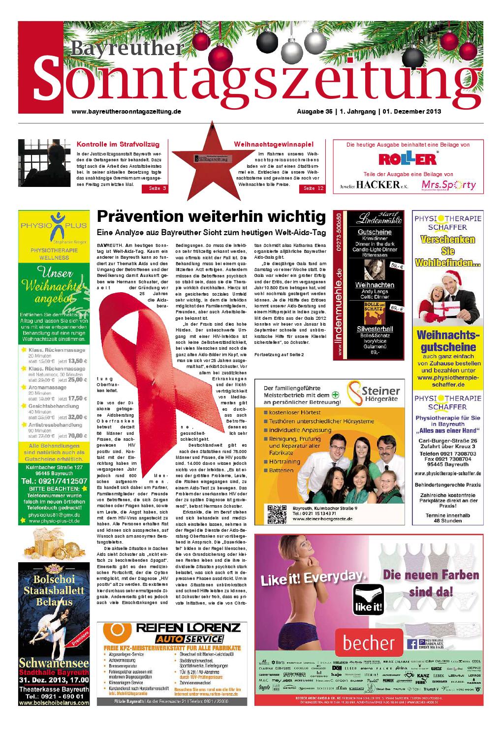 Bayreuther Sonntagszeitung 01 12 2013 By Bayreuther