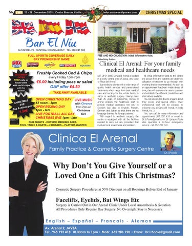euro weekly news costa blanca north 12 18 december 2013 issue clinica flyer navideno