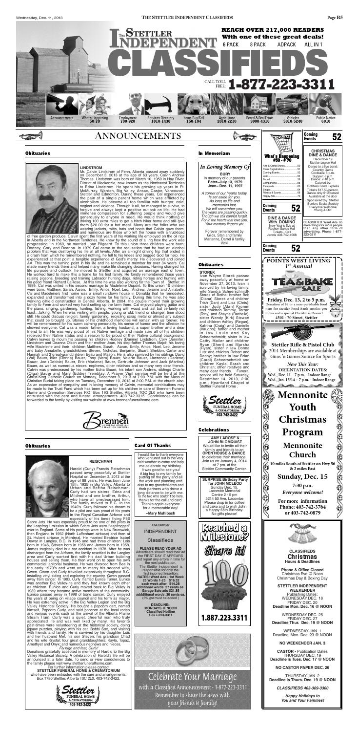 Stettler Independent, December 11, 2013 by Black Press Media Group Issuu