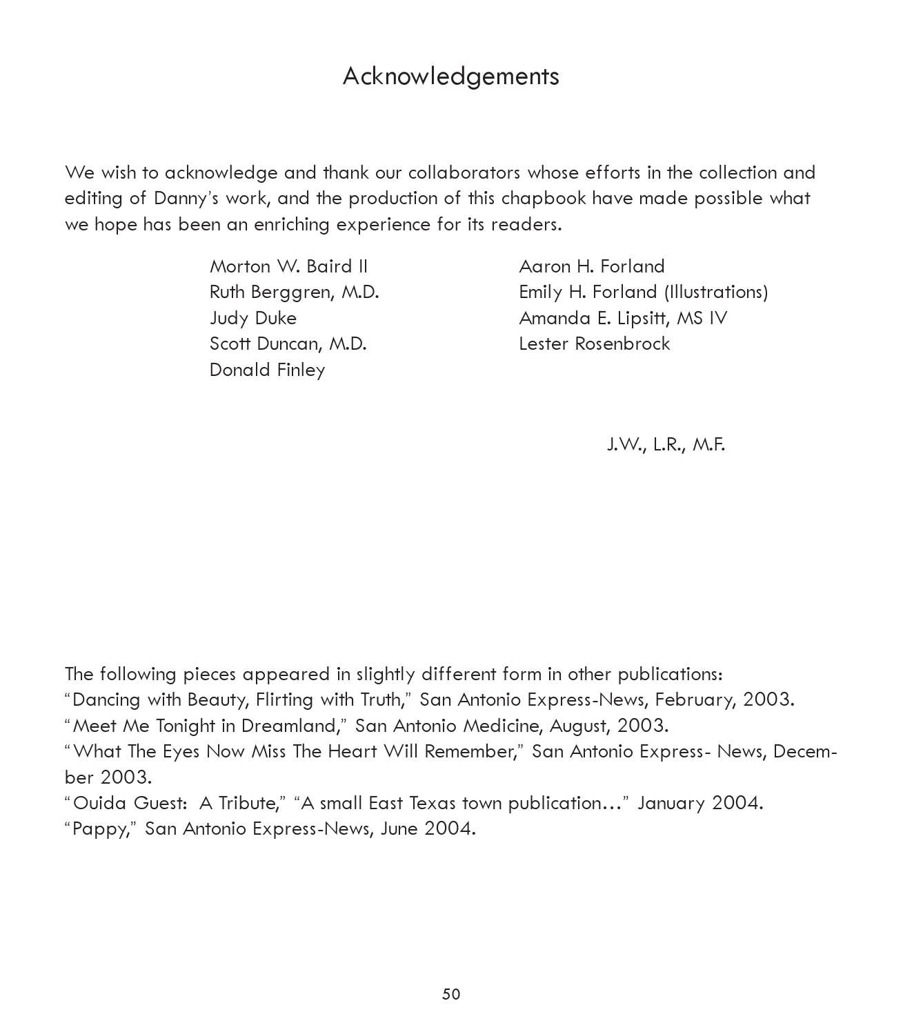 danny duke md a texas voice by center for medical humanities what is the form of the following piece