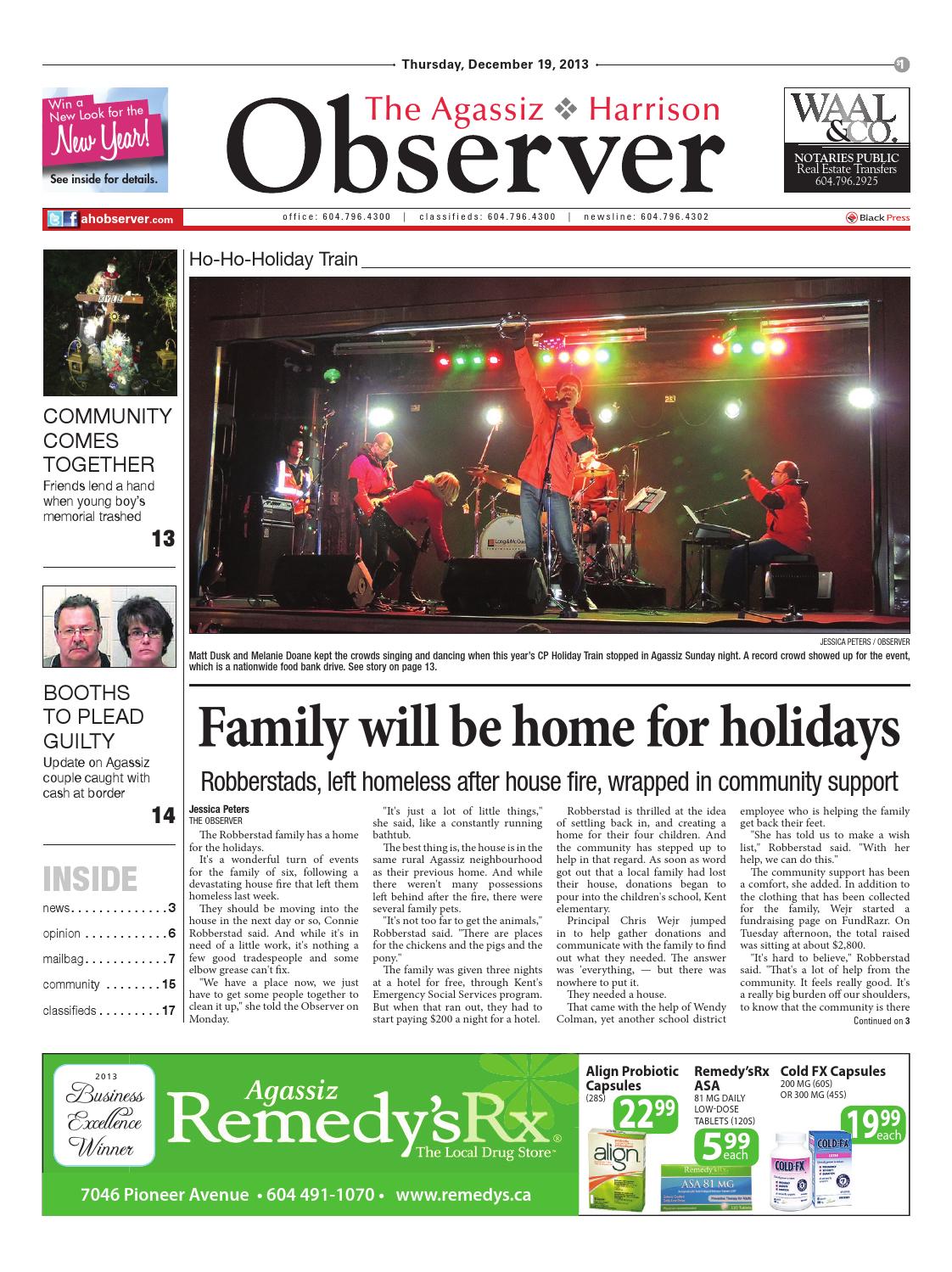 Agassiz Observer, December 19, 2013 by Black Press Media Group Issuu