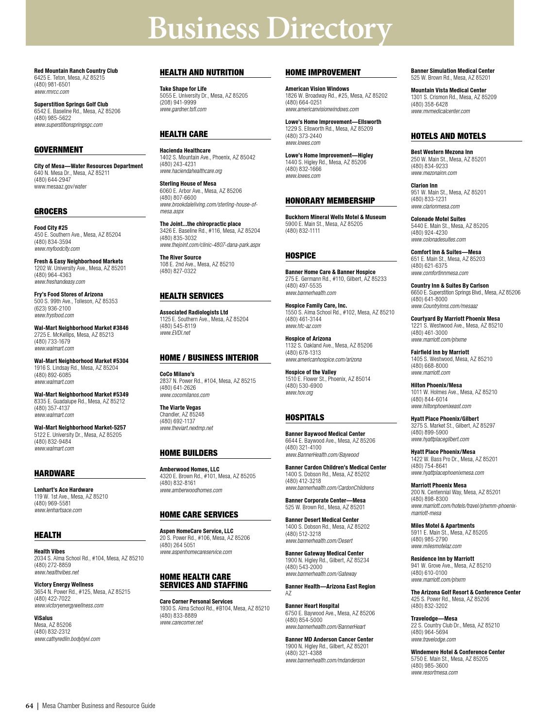 Mesa Chamber Of Commerce Compass Resource Guide 2014 By Republic