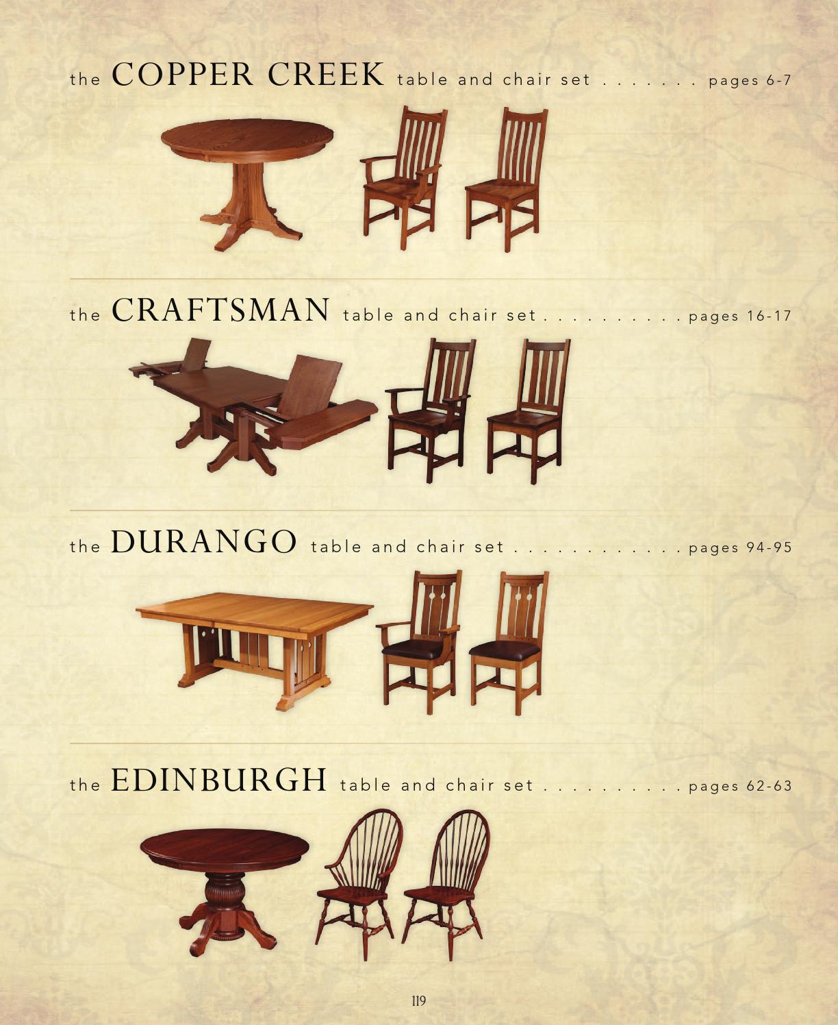 2011 Trailway Wood Catalog / Tables and Chairs / E & G Amish Furniture