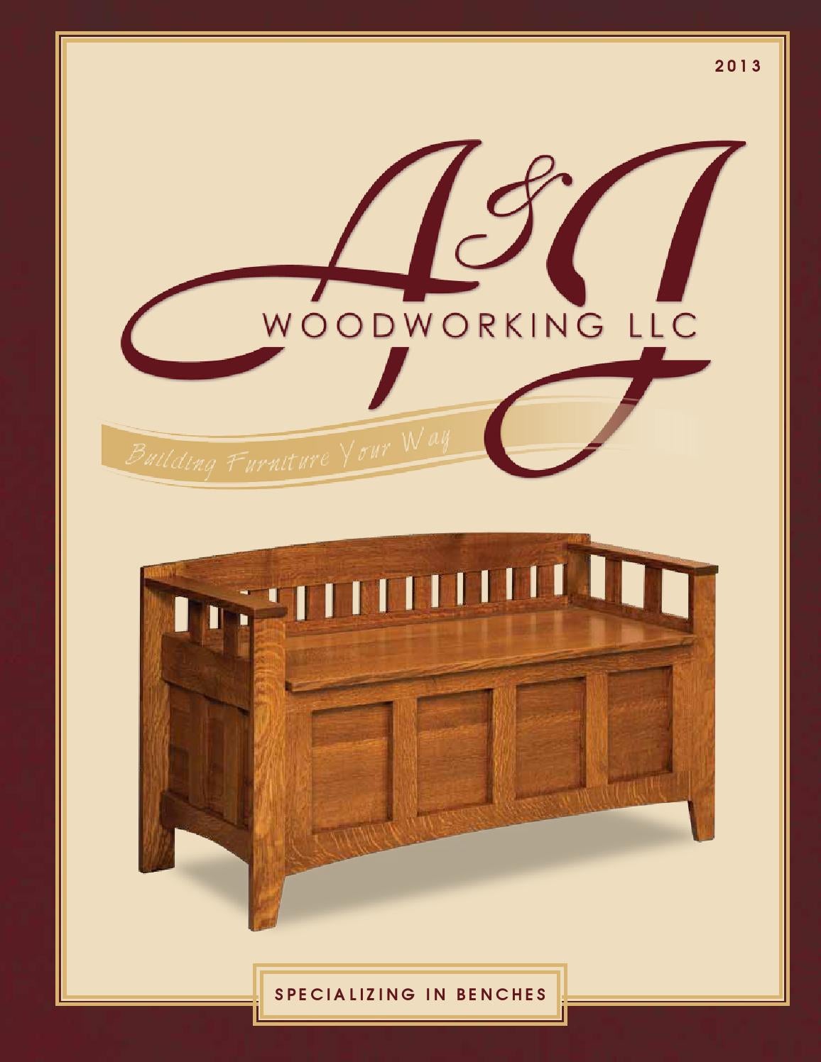 2013 A & J Woodworking Catalog / Benches and Cedar Chest / E & G Amish