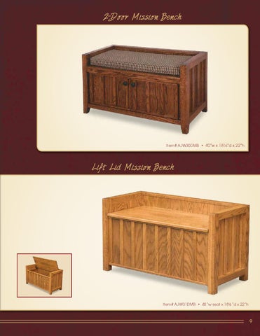 E & G Amish Furniture 2013 A × J Woodworking 家具目录 / Benches and Cedar Chest / 第 11 页