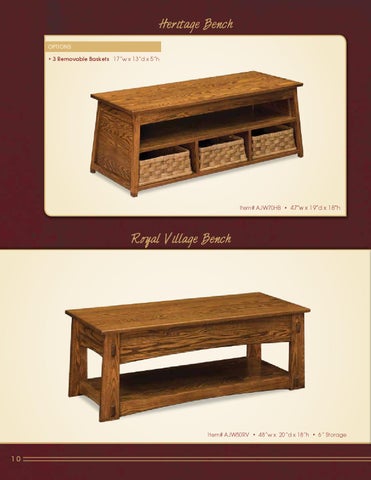E & G Amish Furniture 2013 A × J Woodworking 家具目录 / Benches and Cedar Chest / 第 12 页