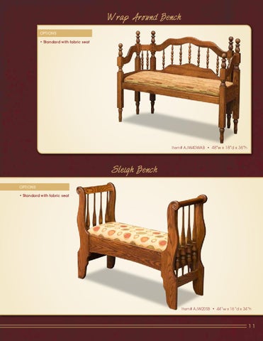 E & G Amish Furniture 2013 A × J Woodworking 家具目录 / Benches and Cedar Chest / 第 13 页