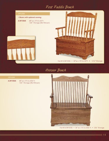 E & G Amish Furniture 2013 A × J Woodworking 家具目录 / Benches and Cedar Chest / 第 17 页