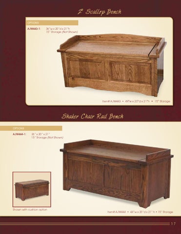 E & G Amish Furniture 2013 A × J Woodworking 家具目录 / Benches and Cedar Chest / 第 19 页