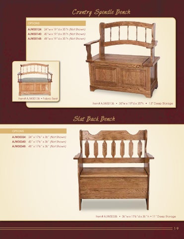 E & G Amish Furniture 2013 A × J Woodworking 家具目录 / Benches and Cedar Chest / 第 21 页