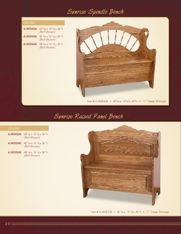 E & G Amish Furniture 2013 A × J Woodworking 家具目录 / Benches and Cedar Chest / 第 22 页