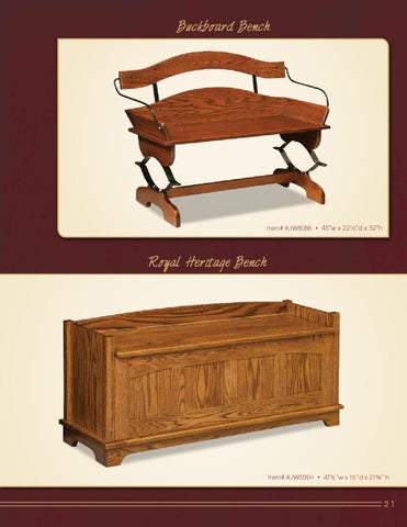 E & G Amish Furniture 2013 A × J Woodworking 家具目录 / Benches and Cedar Chest / 第 23 页