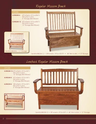 E & G Amish Furniture 2013 A × J Woodworking 家具目录 / Benches and Cedar Chest / 第 4 页