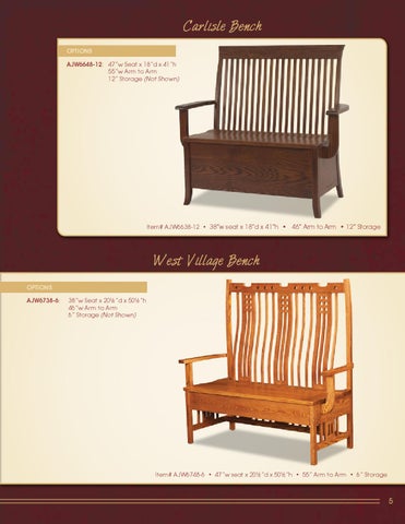 E & G Amish Furniture 2013 A × J Woodworking 家具目录 / Benches and Cedar Chest / 第 7 页