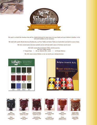 E & G Amish Furniture 2012 Silverline 家具目录 / Game Room / 第 2 页