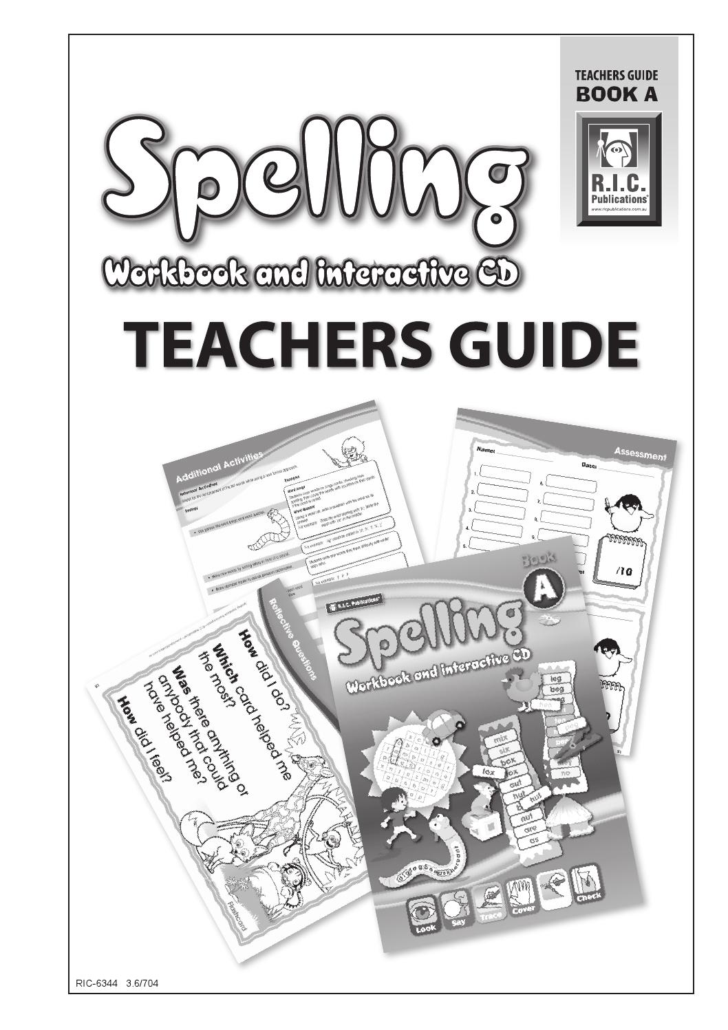 Spelling Workbook and Interactive CD Teachers Guide Book A Ages 56