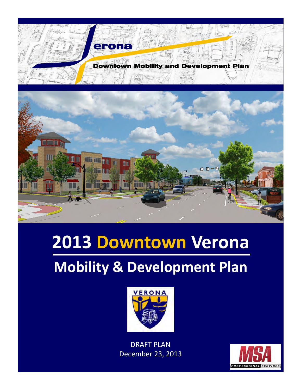 2013 Downtown Verona Mobility & Development Plan by MSA Professional