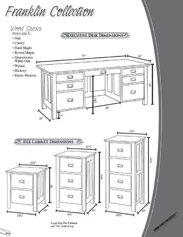 E & G Amish Furniture 家具目录 · 2011 Valley 家具 / Desks × File Cabinets / 第 13 页