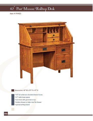 E & G Amish Furniture 2011 E × I Woodworking 家具目录 / Roll Top Desks / 第 10 页