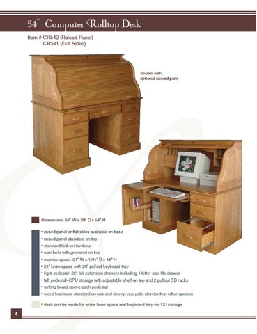 E & G Amish Furniture 2011 E × I Woodworking 家具目录 / Roll Top Desks / 第 5 页