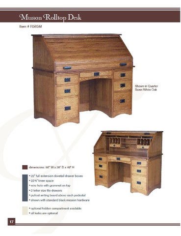 E & G Amish Furniture 2011 E × I Woodworking 家具目录 / Roll Top Desks / 第 8 页