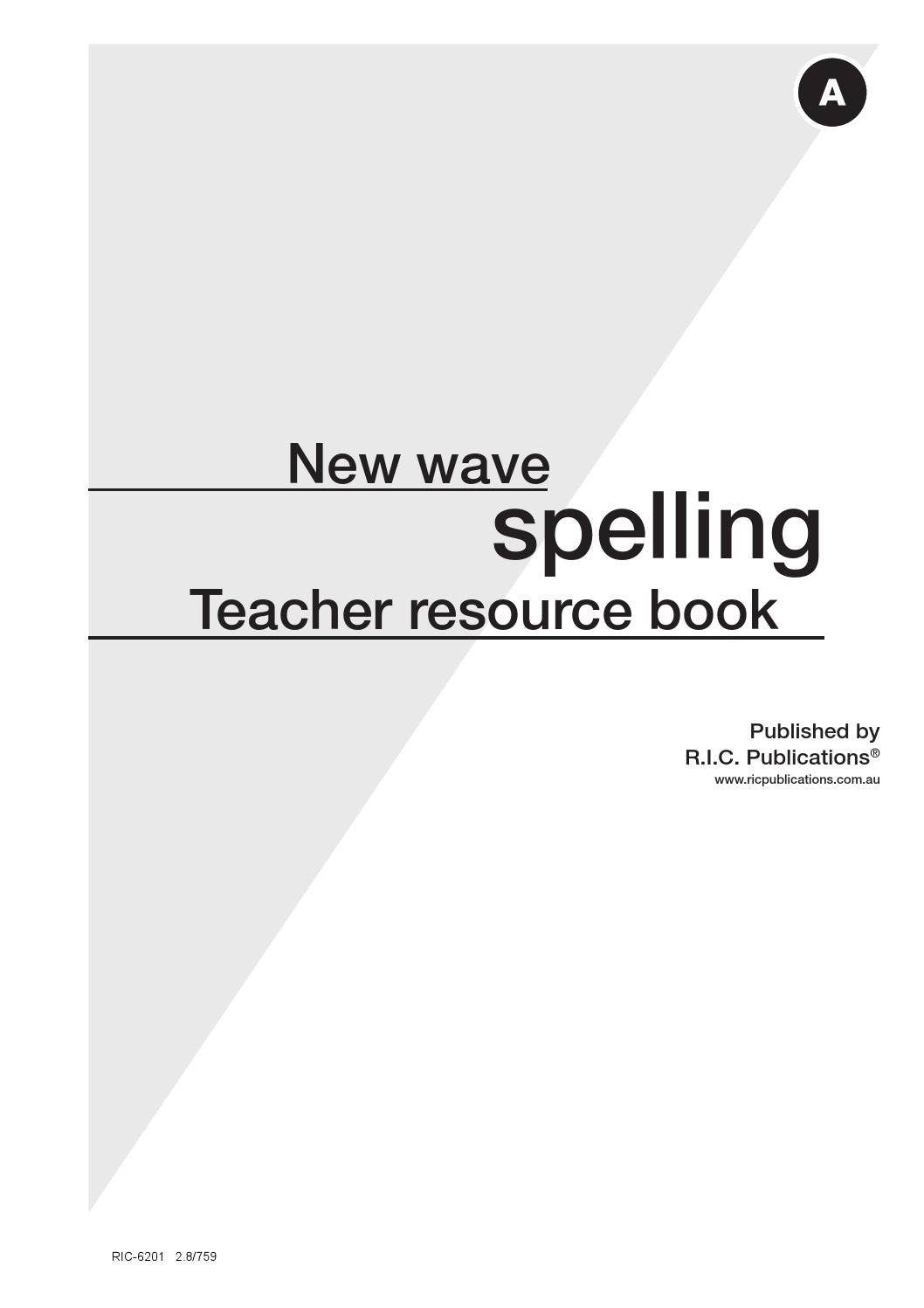 New Wave Spelling - Teachers Resource Book: Level A - Ages 5-6 by ...