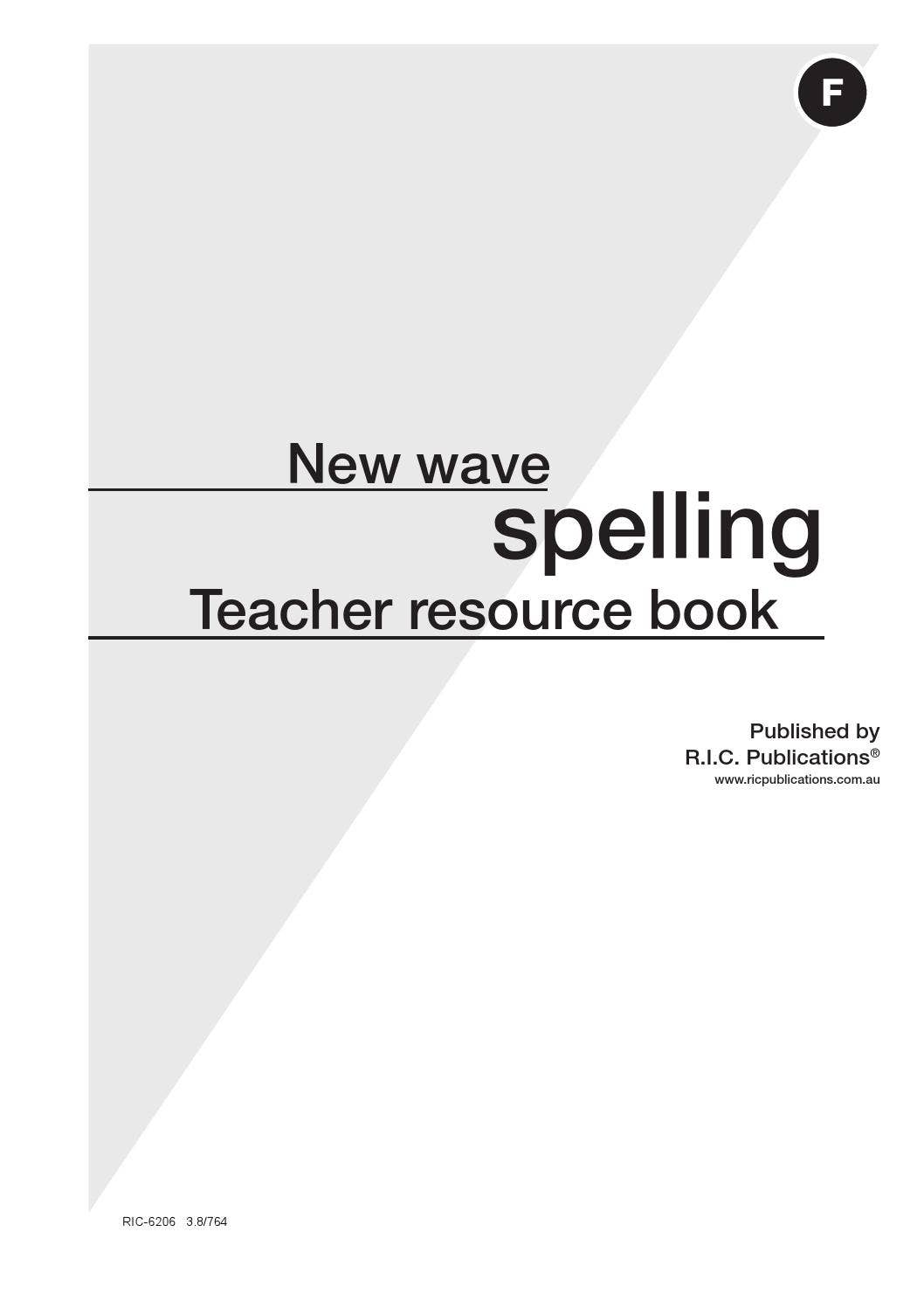 New Wave Spelling - Teachers Resource Book: Level F - Ages 10-11 by ...