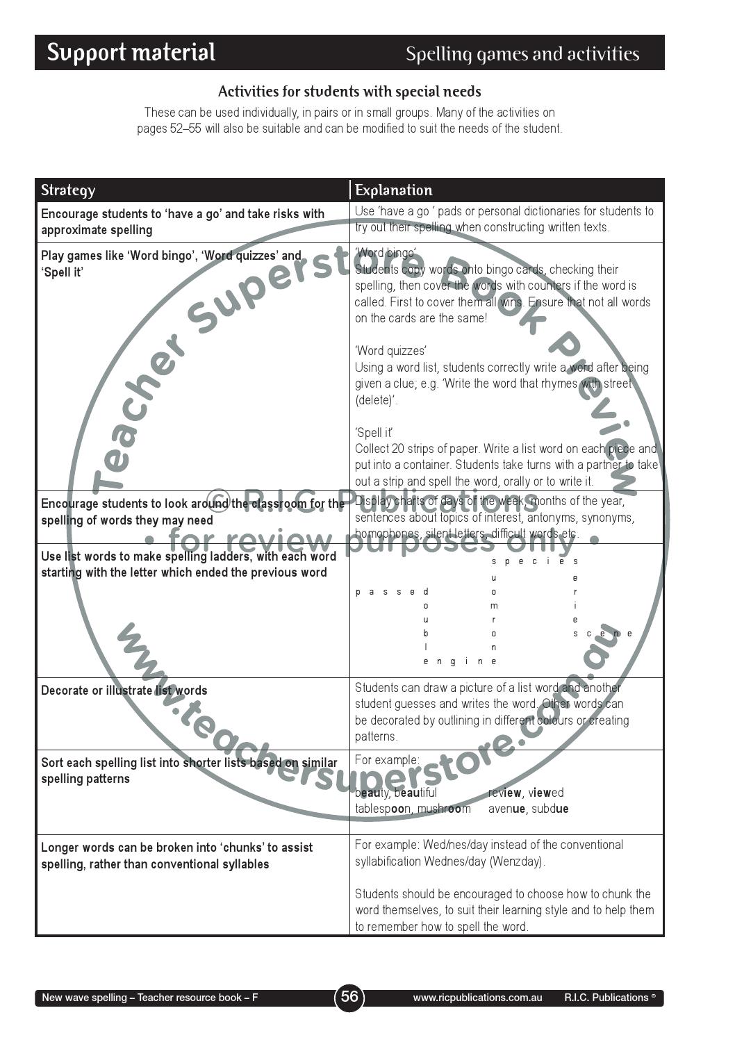 New Wave Spelling Teachers Resource Book Level F Ages 10 11 By Teacher Superstore Issuu
