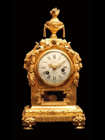 Goret - 法国 Antique 金色 Plated 青铜 Mantel Clock, circa 1770 第 3 页