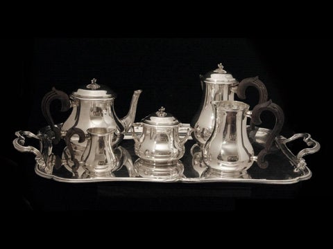 Puiforcat Antique Sterling Silver 6pc. Tea Set with Sterling Tray - c. 1895 第 7 页