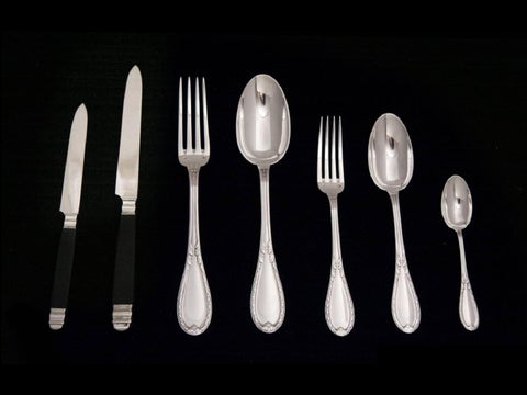 Lapparra Antique Sterling Silver Flatware Set, Louis XVI, Plus Chest, 1890s 第 3 页