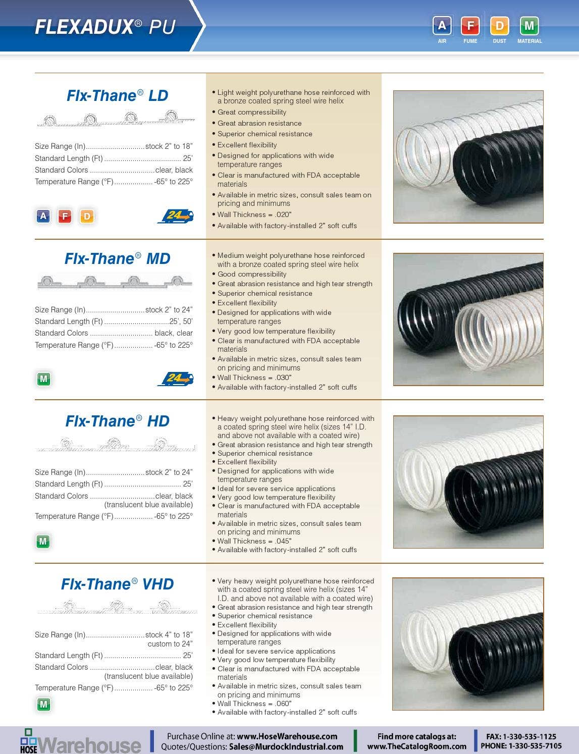 Flexaust Ducting Hose 2012 2013 catalog by Murdock