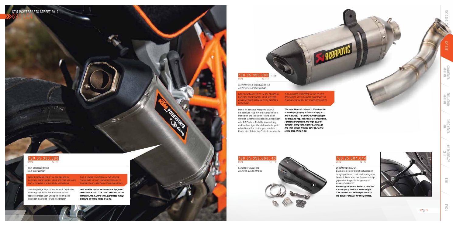KTM PowerParts Street MY 2013 Catalogue English / Deutsch by KTM GROUP