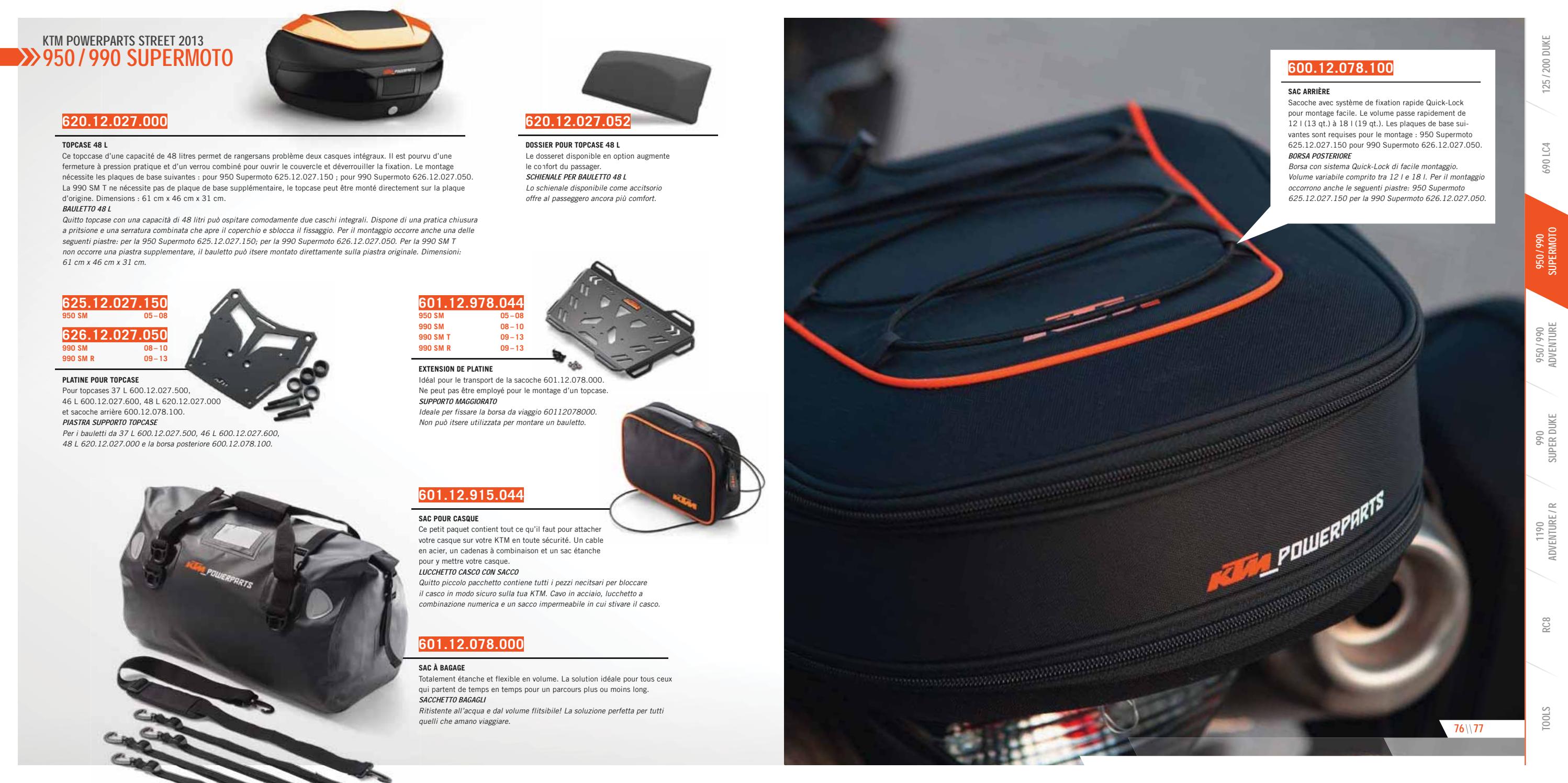 KTM PowerParts Street MY 2013 Catalogue 