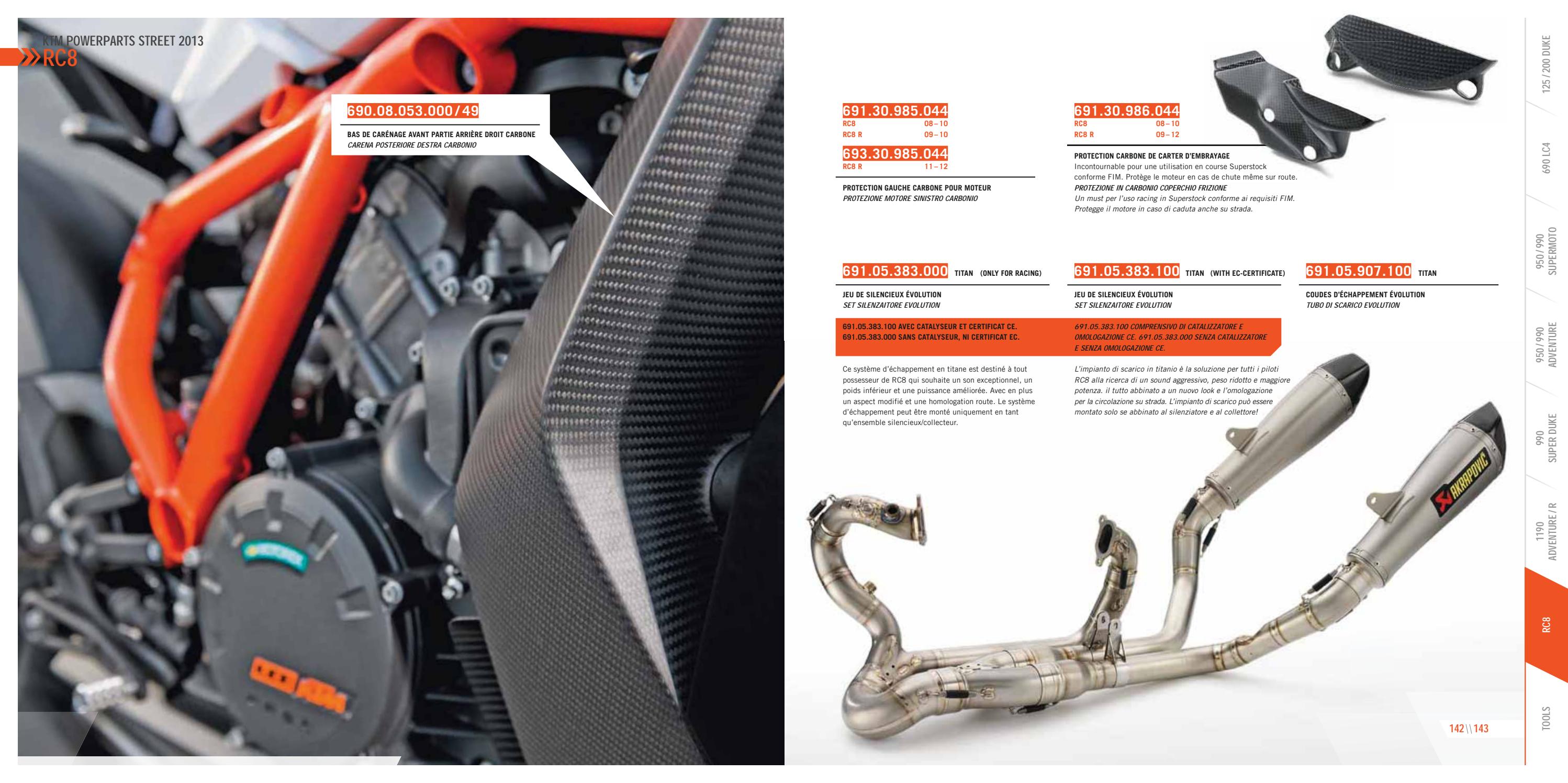 KTM PowerParts Street MY 2013 Catalogue Français / Italiano by KTM