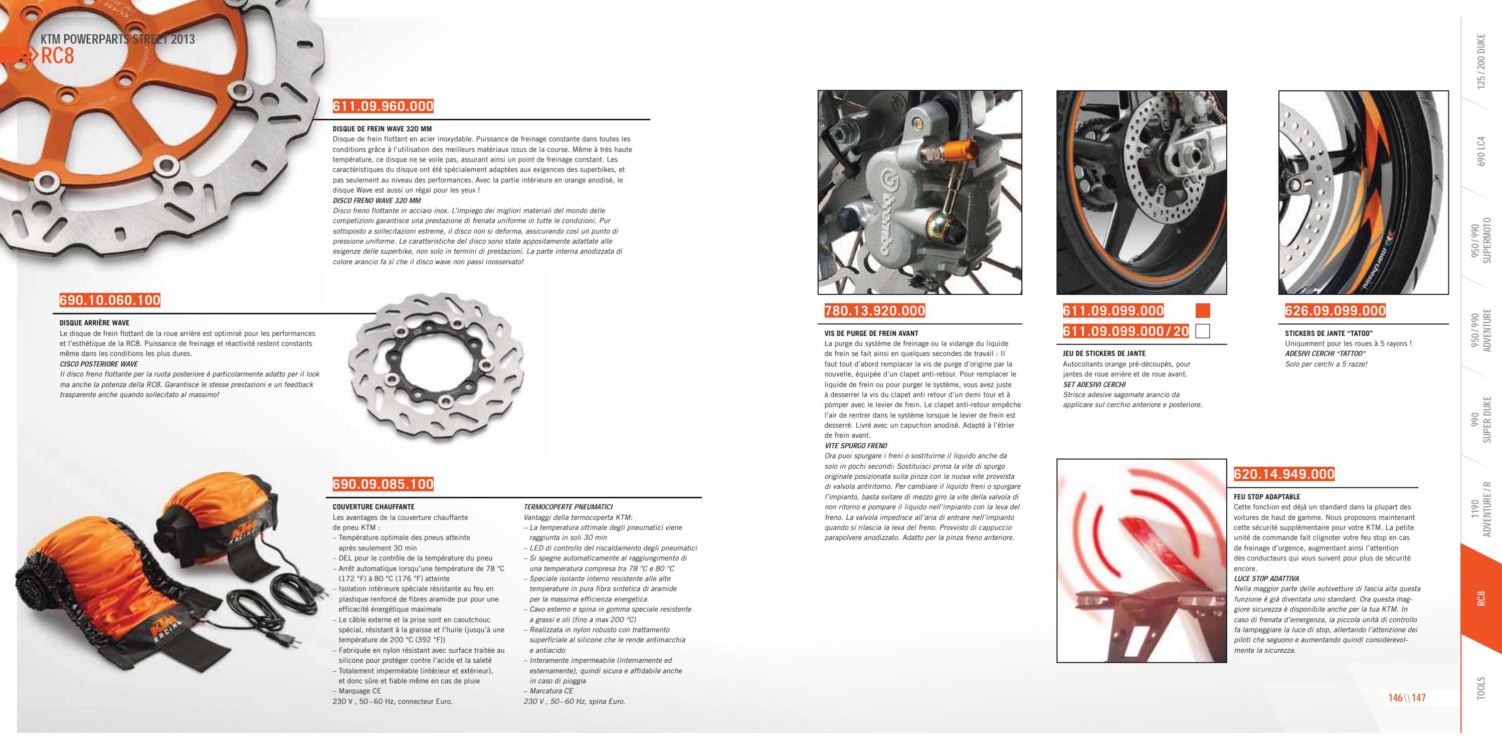 KTM PowerParts Street MY 2013 Catalogue Français / Italiano by KTM