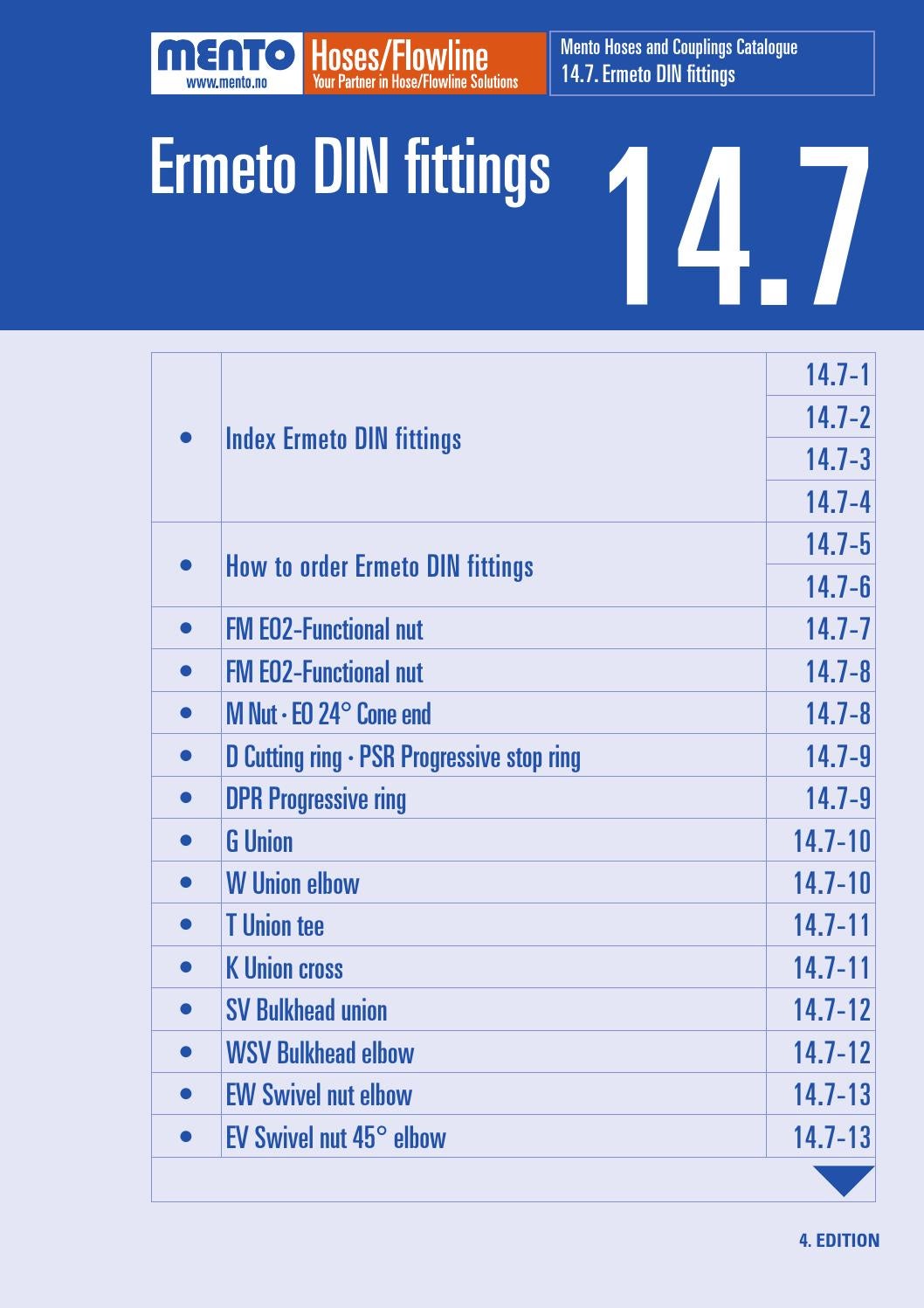 Hoses and Couplings Ermeto DIN Fittings by MentoAS Issuu