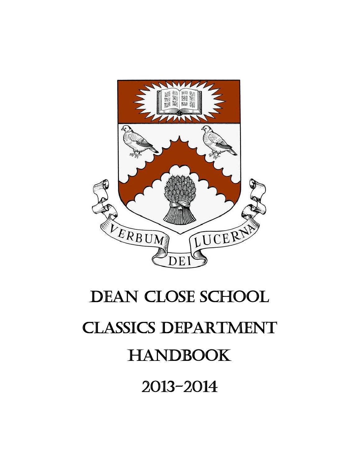 Classics Department Handbook 2013/2014 by Dean Close School - Issuu