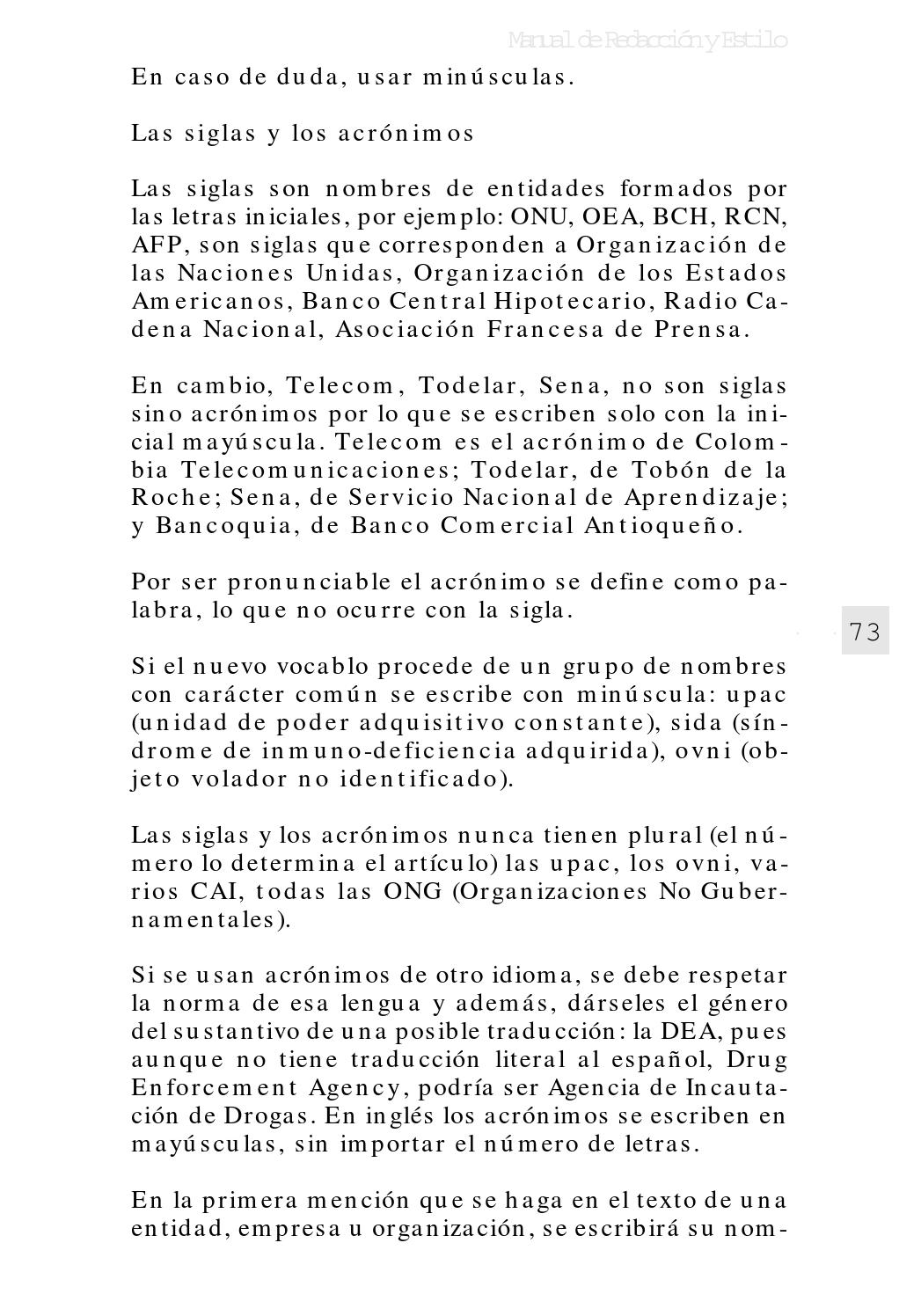 Como Se Escribe 73 En Letras Manual Redacción Estilo ACORE Autor: Periodista Carlos Castillo Lugo (2005)  by ACORE - Issuu