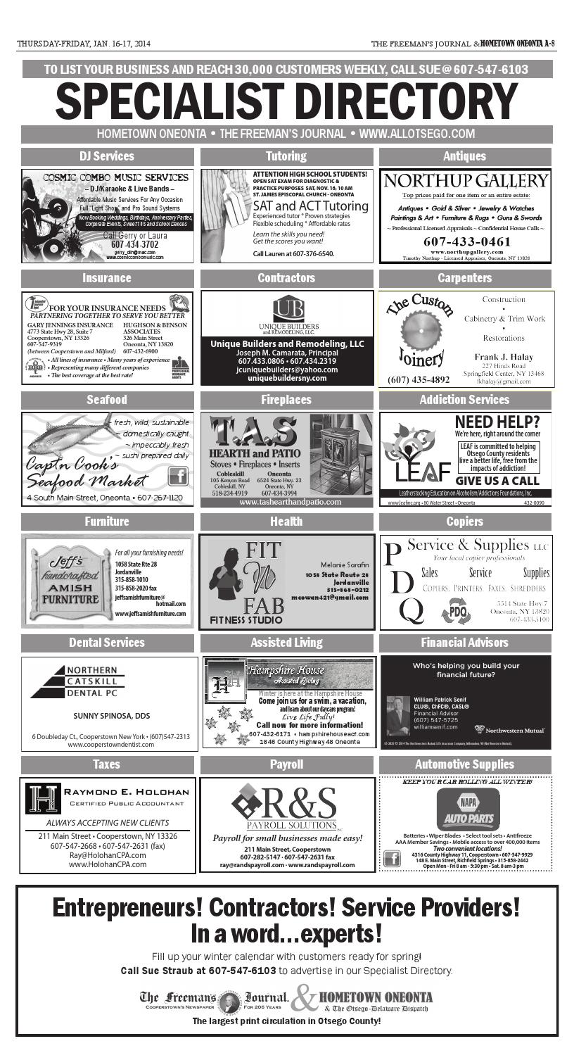 Hometown Oneonta 01 17 14 By All Otsego News Of Oneonta Cooperstown Otsego County Ny Issuu Hometown Oneonta 01 17 14 By All Otsego News Of Oneonta Cooperstown Otsego County Ny Issuu