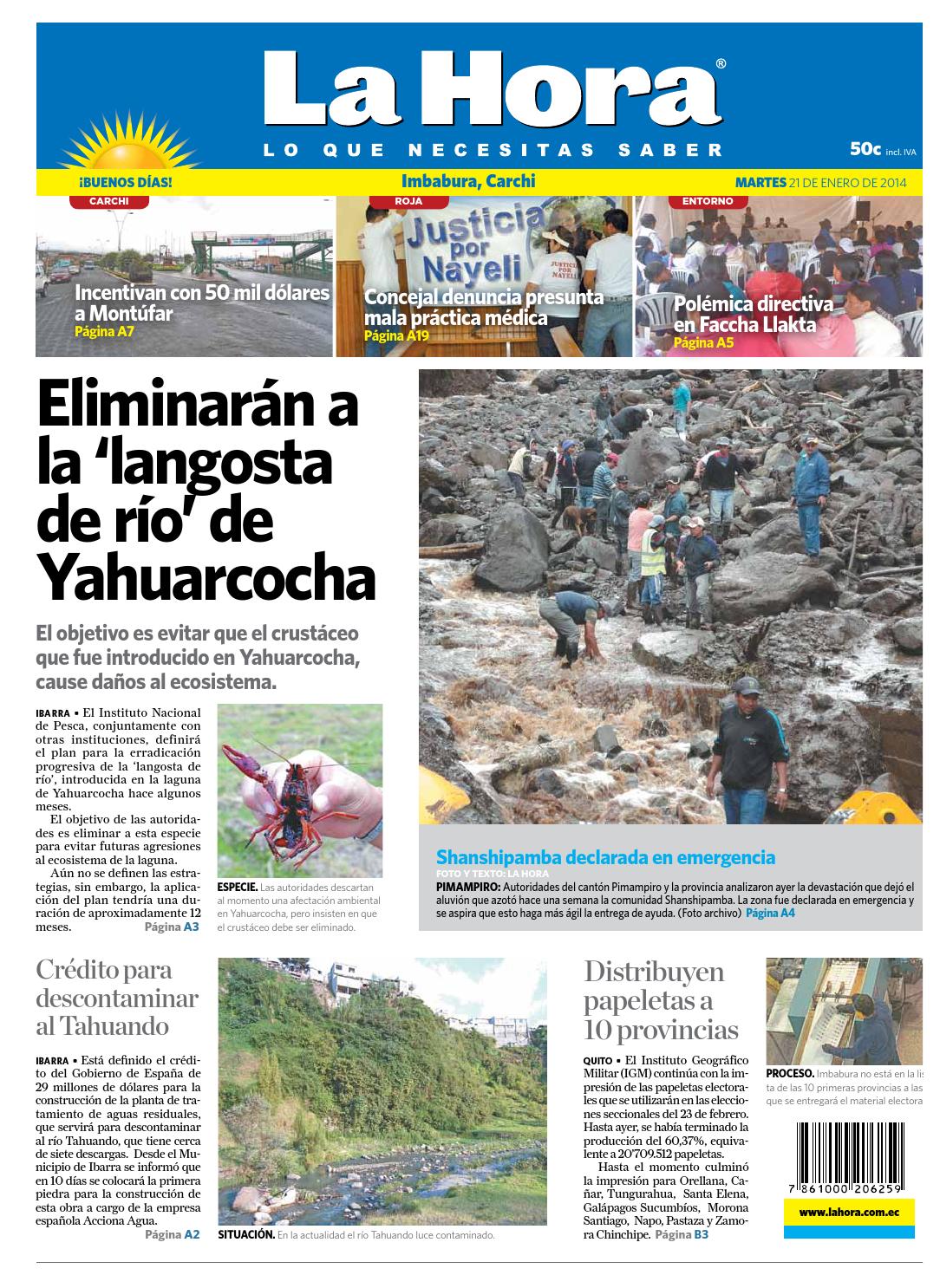 La Hora Imbabura 21 Enero 2014 By LA HORA Ecuador Issuu